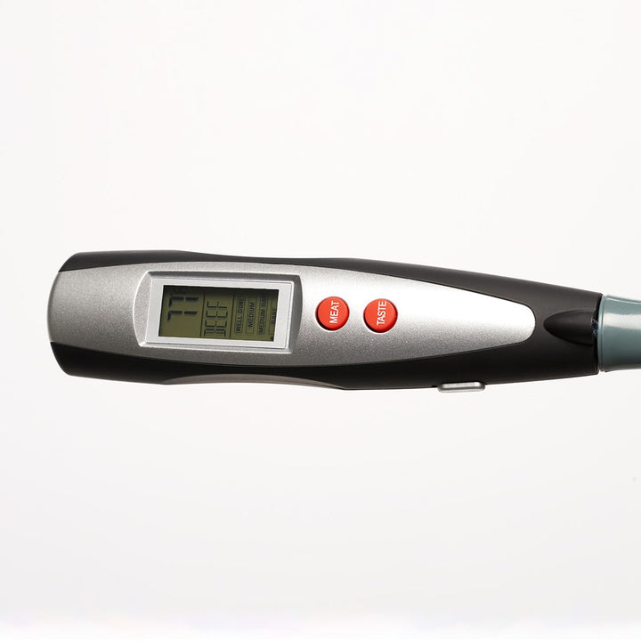 Bbq-vorkthermometer digitaal, direct afleesbaar voor vlees, met lcd-verlichting en roestvrijstalen pennen