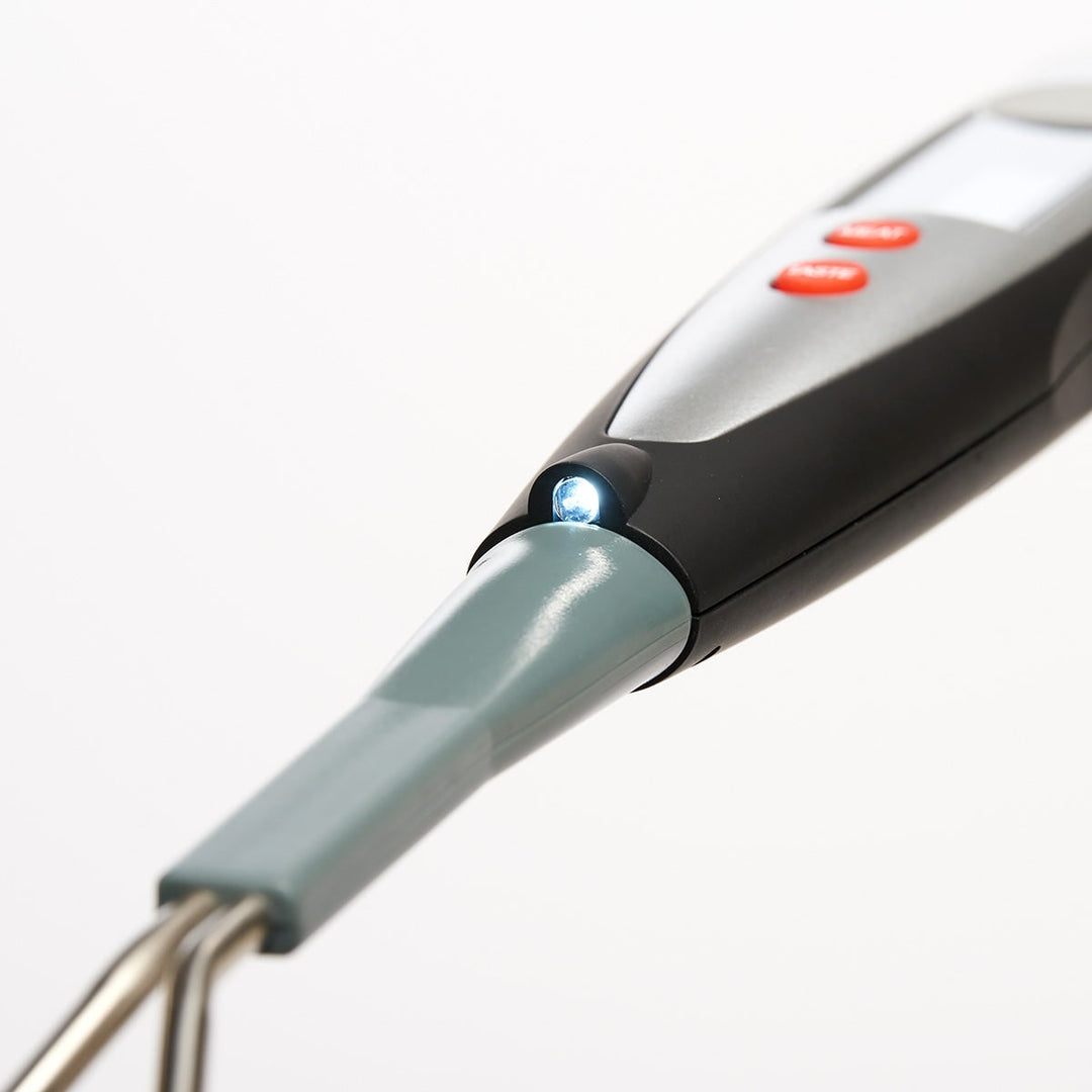 Bbq-vorkthermometer digitaal, direct afleesbaar voor vlees, met lcd-verlichting en roestvrijstalen pennen