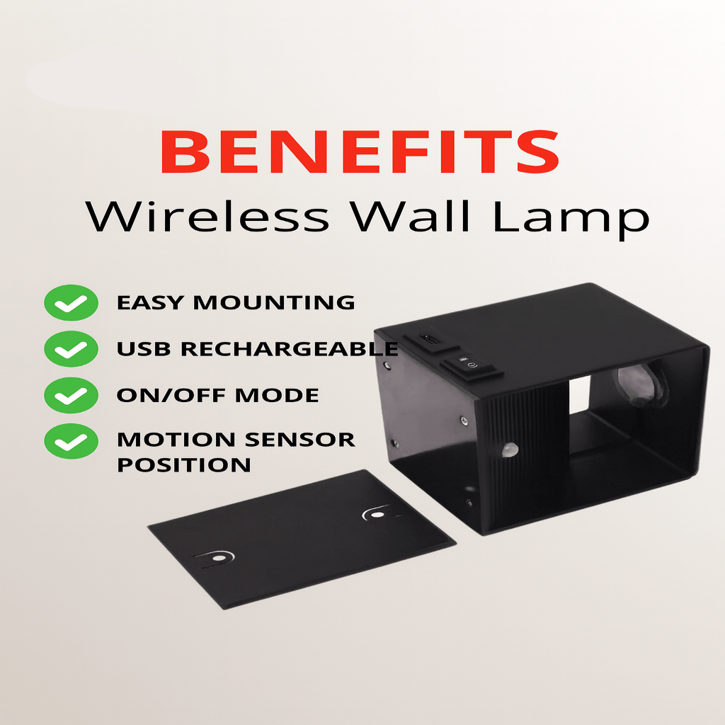 Snoerloze oplaadbare LED-wandlamp met verstelbare stralingshoek