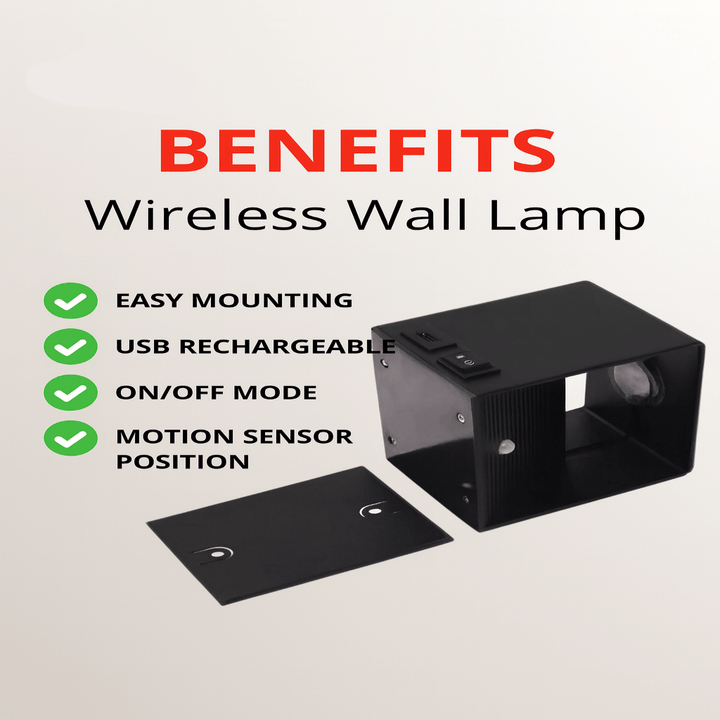Snoerloze oplaadbare LED-wandlamp met verstelbare stralingshoek