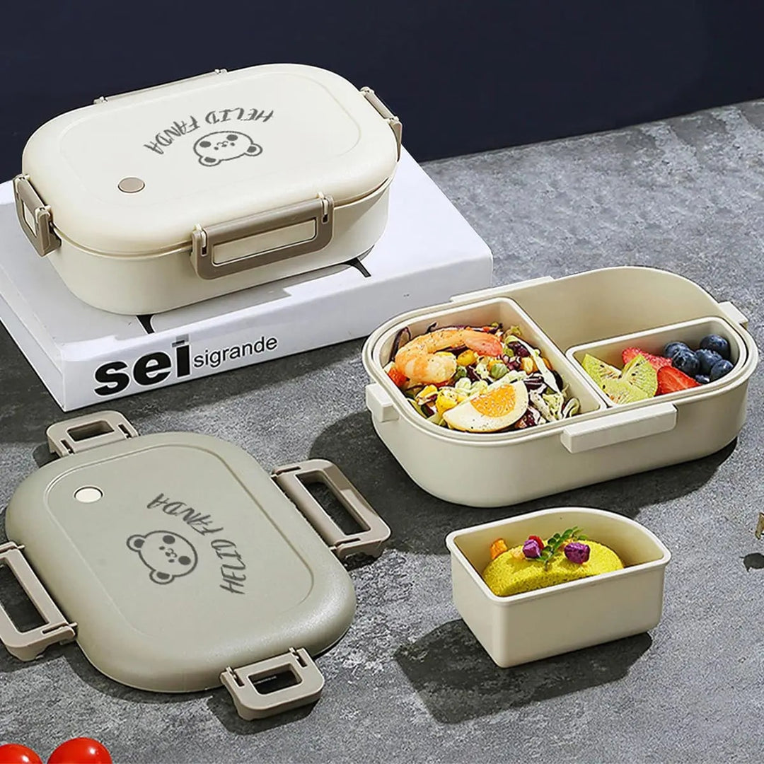 Bento-lunchbox met afneembare vakjes, lekvrij, klikdeksel en geïsoleerde draagtas