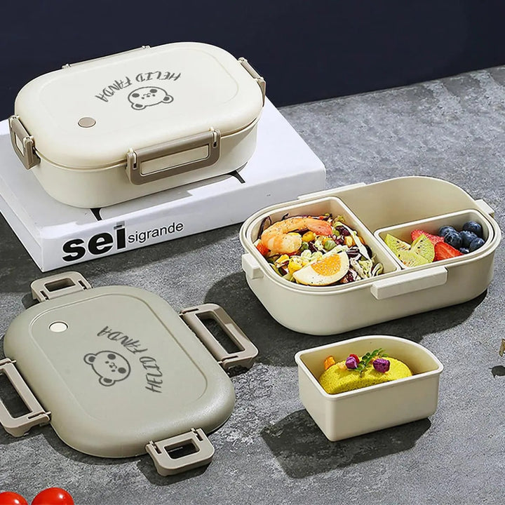 Bento-lunchbox met afneembare vakjes, lekvrij, klikdeksel en geïsoleerde draagtas
