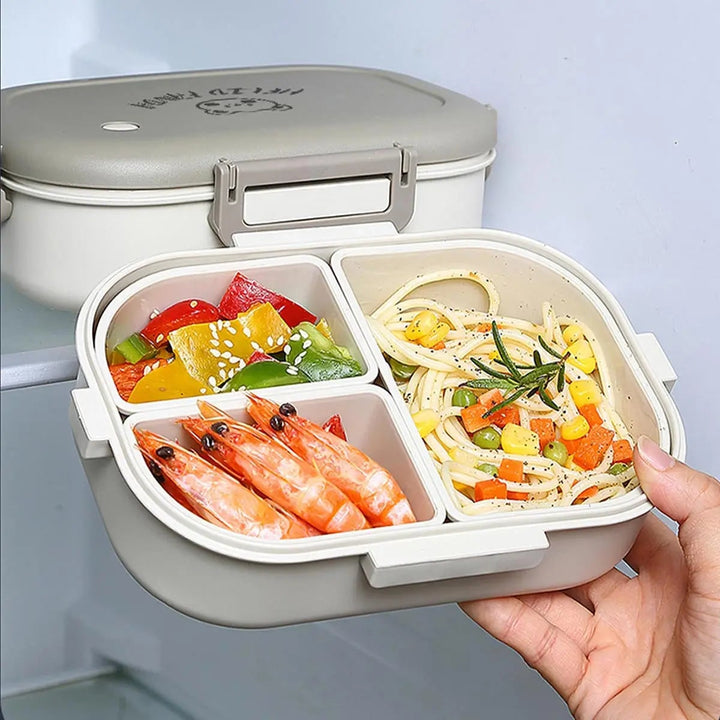 Bento-lunchbox met afneembare vakjes, lekvrij, klikdeksel en geïsoleerde draagtas