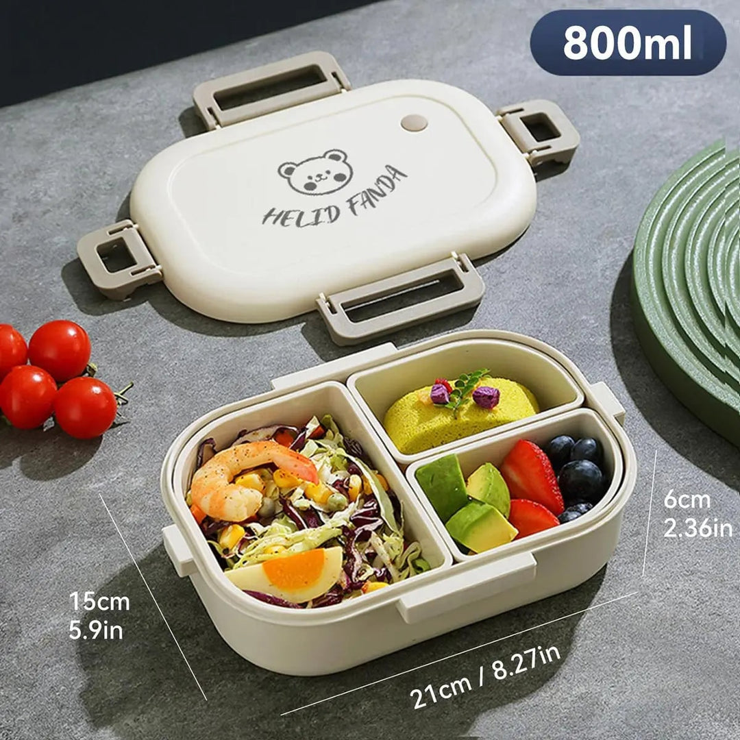 Bento-lunchbox met afneembare vakjes, lekvrij, klikdeksel en geïsoleerde draagtas