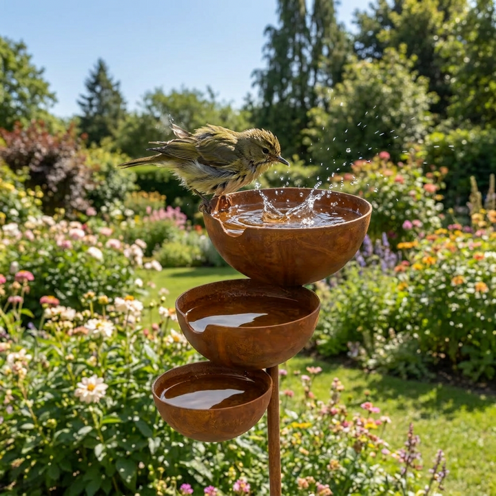 Driedelig vogelbad | Breng je tuin elke ochtend tot leven
