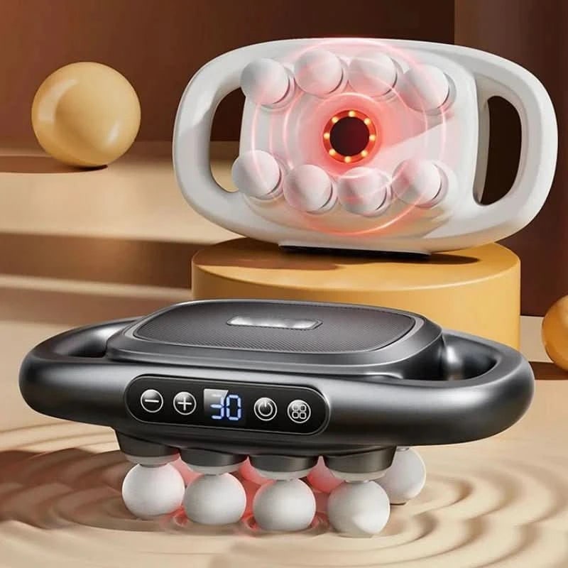 Lichaamsmassageapparaat, handmassagepistool met dubbele handvatten en acht noppen