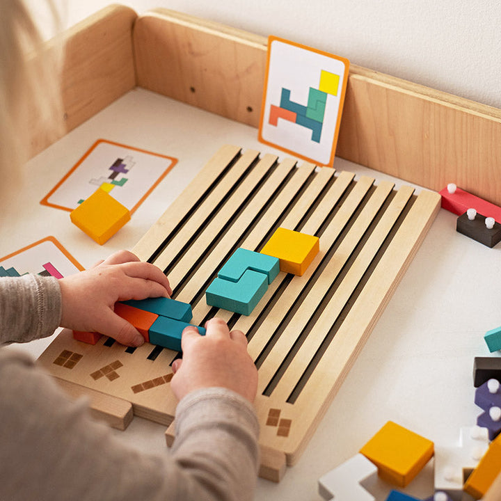 Montessori Tetris-stapelpuzzel van hout – leerspeelgoed