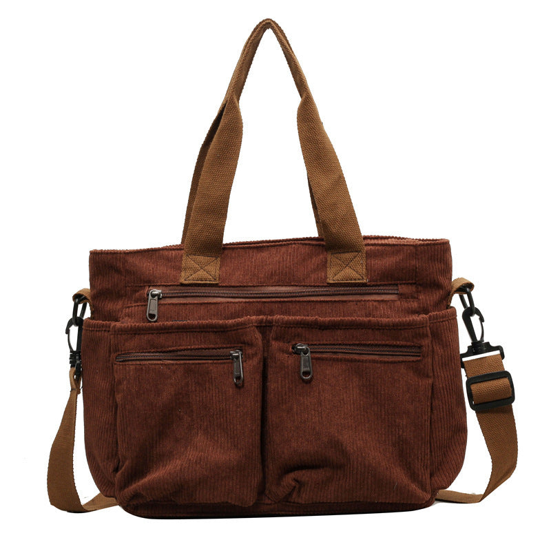 Trendy corduroy schoudertas – VelvetVogue