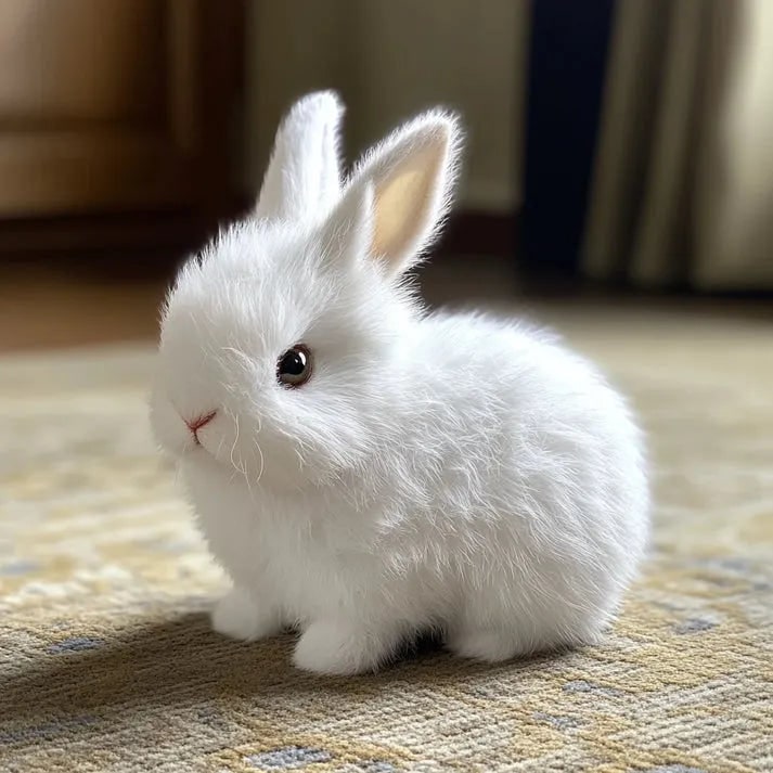 Konijn knuffel pluche konijntje realistisch zacht pluizig cadeau