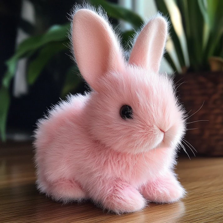 Konijn knuffel pluche konijntje realistisch zacht pluizig cadeau