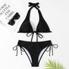 Sexy effen kleur bikinibadpak met bandjes