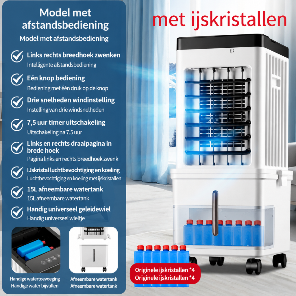 Draagbare mini-burea ventilator met oscillerende stand en krachtige luchtcirculatie