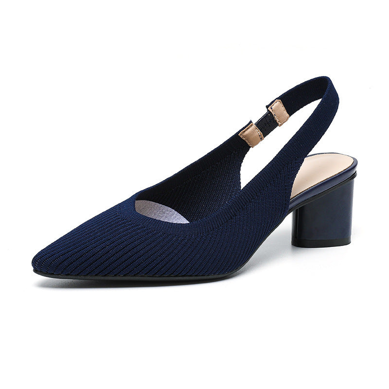 Slingbackhakken – Damespumps met spitse neus en lage blokhak voor elegantie en comfort