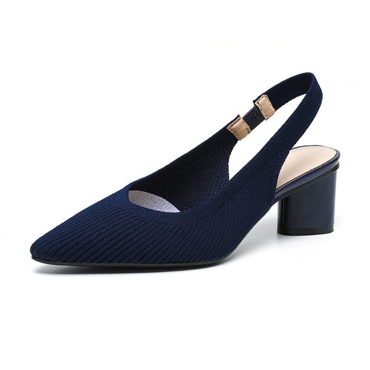 Slingbackhakken – Damespumps met spitse neus en lage blokhak voor elegantie en comfort
