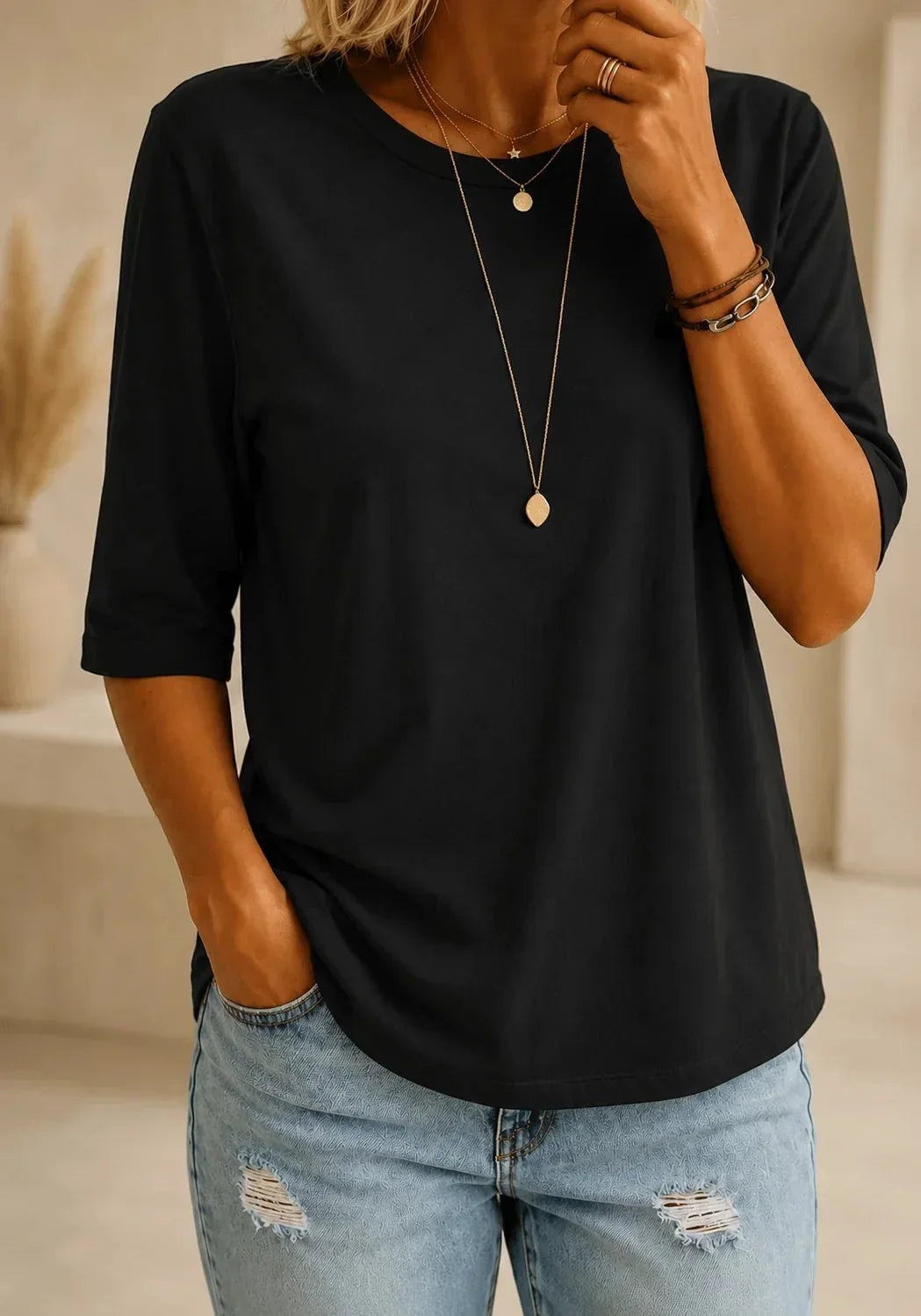 Essential Comfort T-shirt - zachte basic met ronde hals en korte mouwen