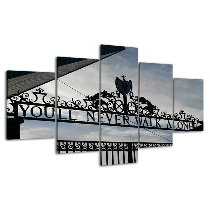 Canvas wandkunst, moderne abstracte 5-delige set met gesplitste panelen en gallery-wrapped randen voor groot decor
