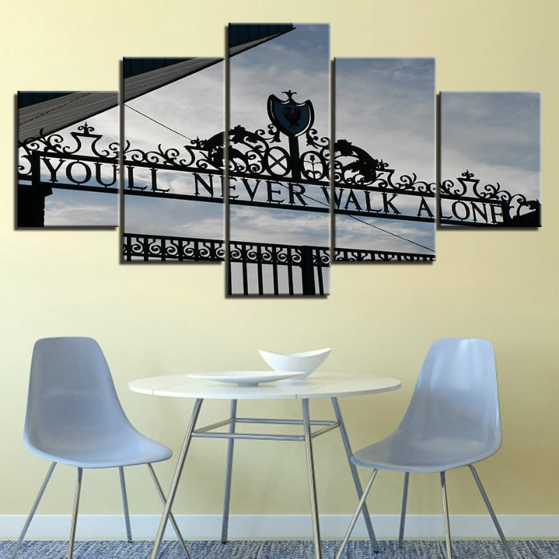 Canvas wandkunst, moderne abstracte 5-delige set met gesplitste panelen en gallery-wrapped randen voor groot decor
