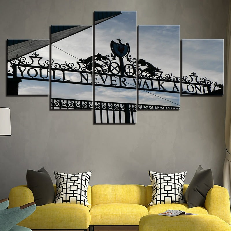 Canvas wandkunst, moderne abstracte 5-delige set met gesplitste panelen en gallery-wrapped randen voor groot decor