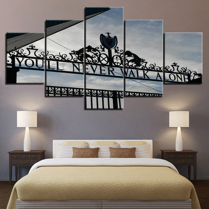 Canvas wandkunst, moderne abstracte 5-delige set met gesplitste panelen en gallery-wrapped randen voor groot decor