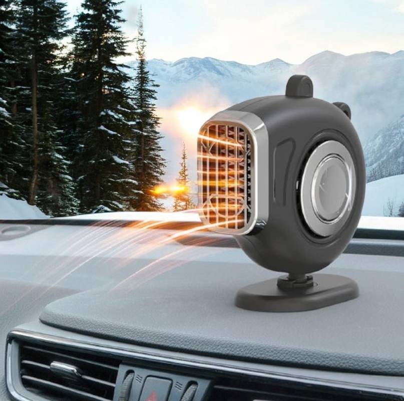 Autokachel 12V met 360° houder en verstelbaar handvat