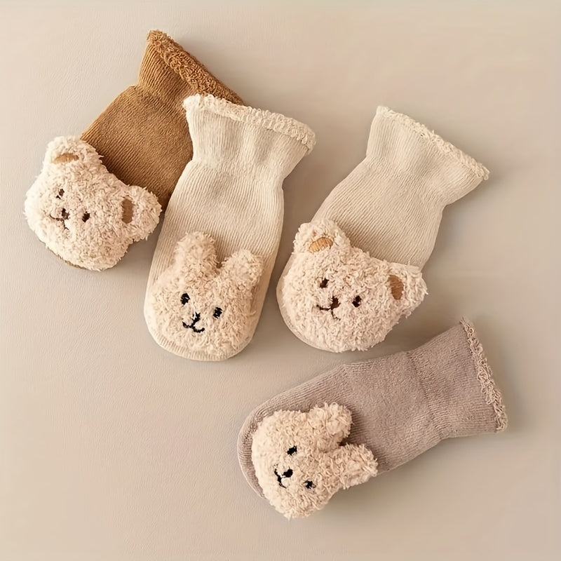 Antislip sokschoentjes voor pasgeboren meisjes en jongen met schattig berenontwerp - Angelie