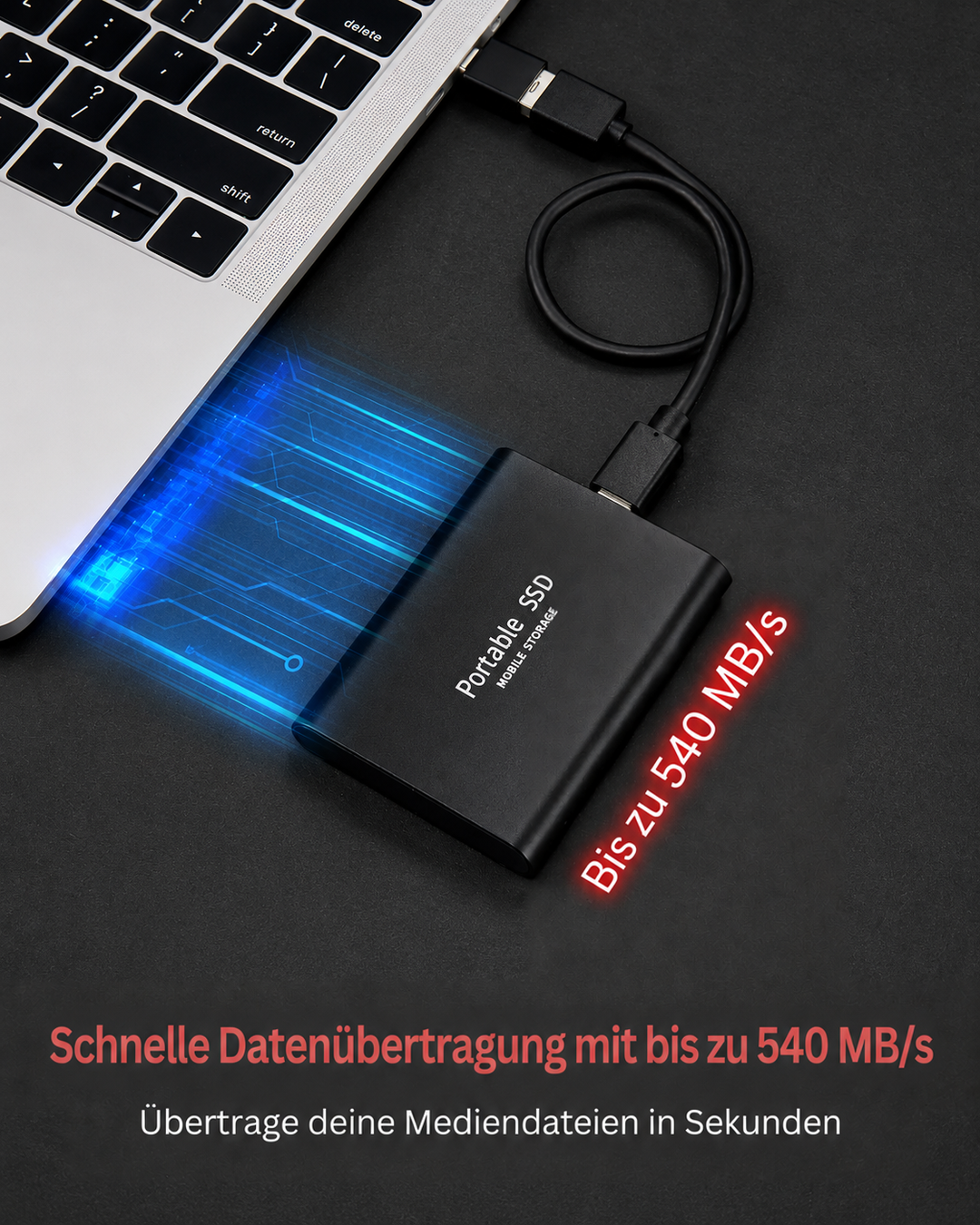 128TB externe SSD-schijf, supersnelle draagbare opslag