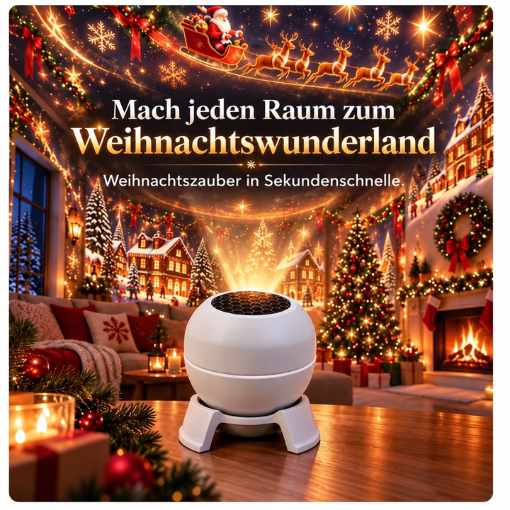 Kerstprojector nachtlampje voor muren en plafonds, USB-aangedreven feestdecoratie