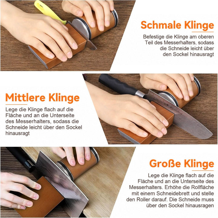 Professionele rollende messenslijper met diamantgecoat wiel en magnetische hoekgeleiding