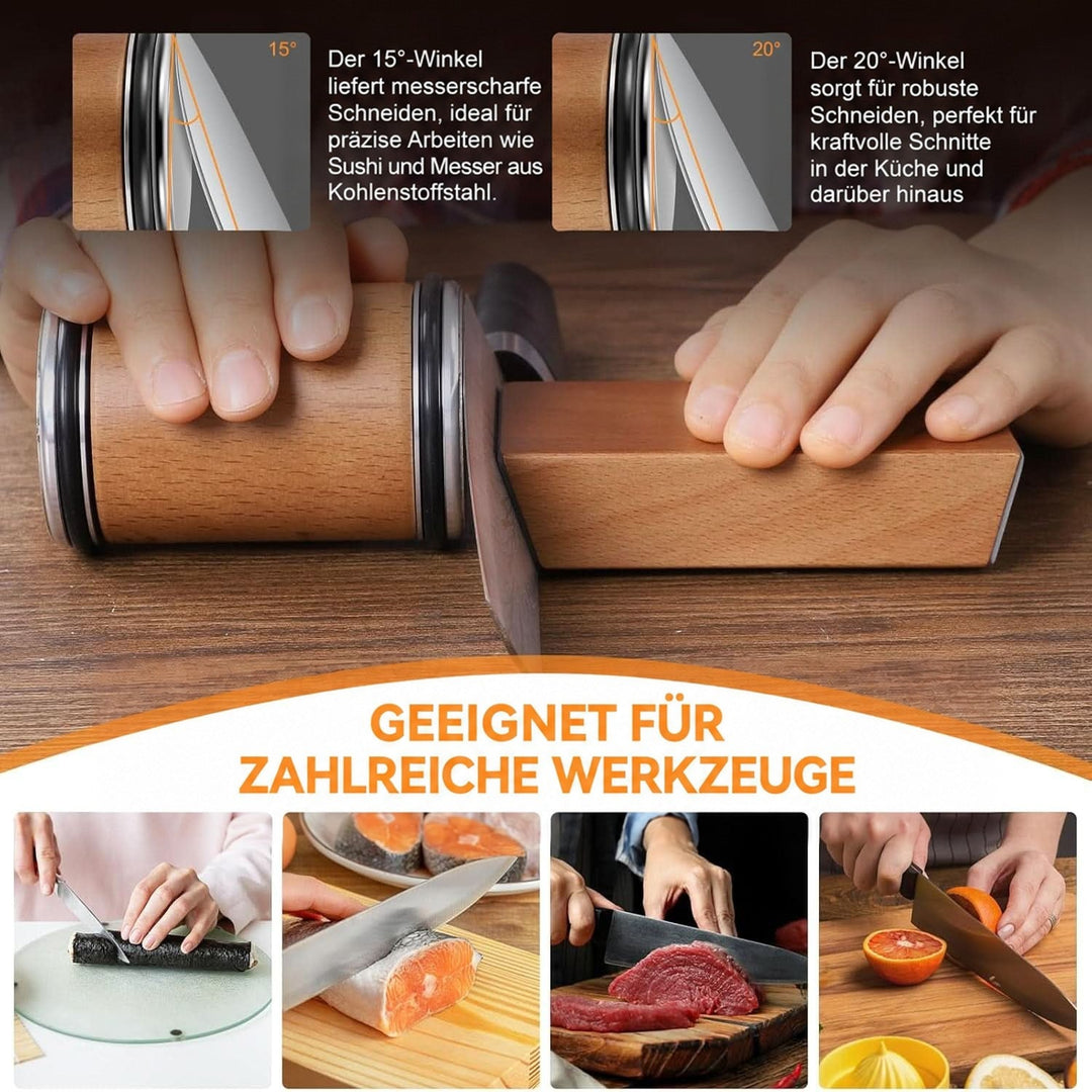 Professionele rollende messenslijper met diamantgecoat wiel en magnetische hoekgeleiding