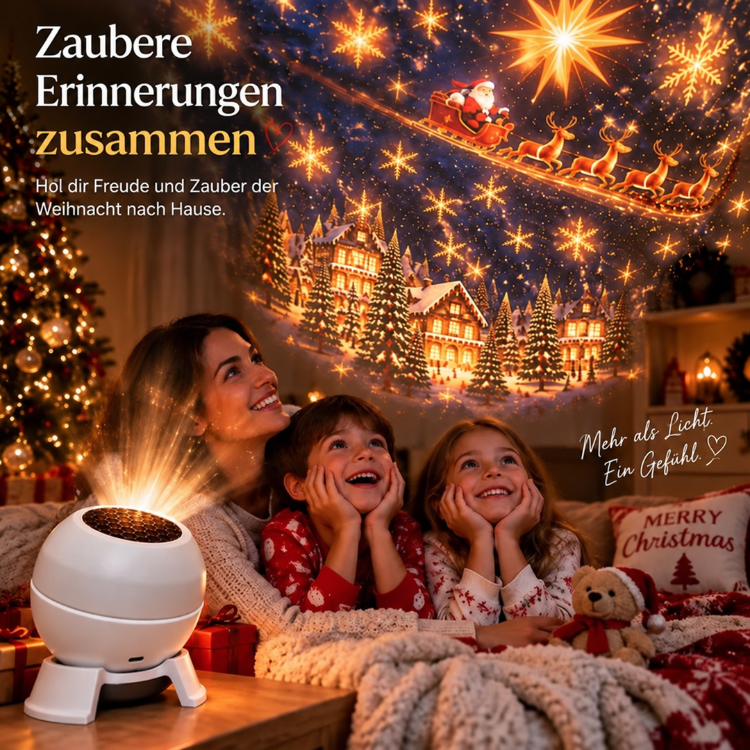Kerstprojector nachtlampje voor muren en plafonds, USB-aangedreven feestdecoratie