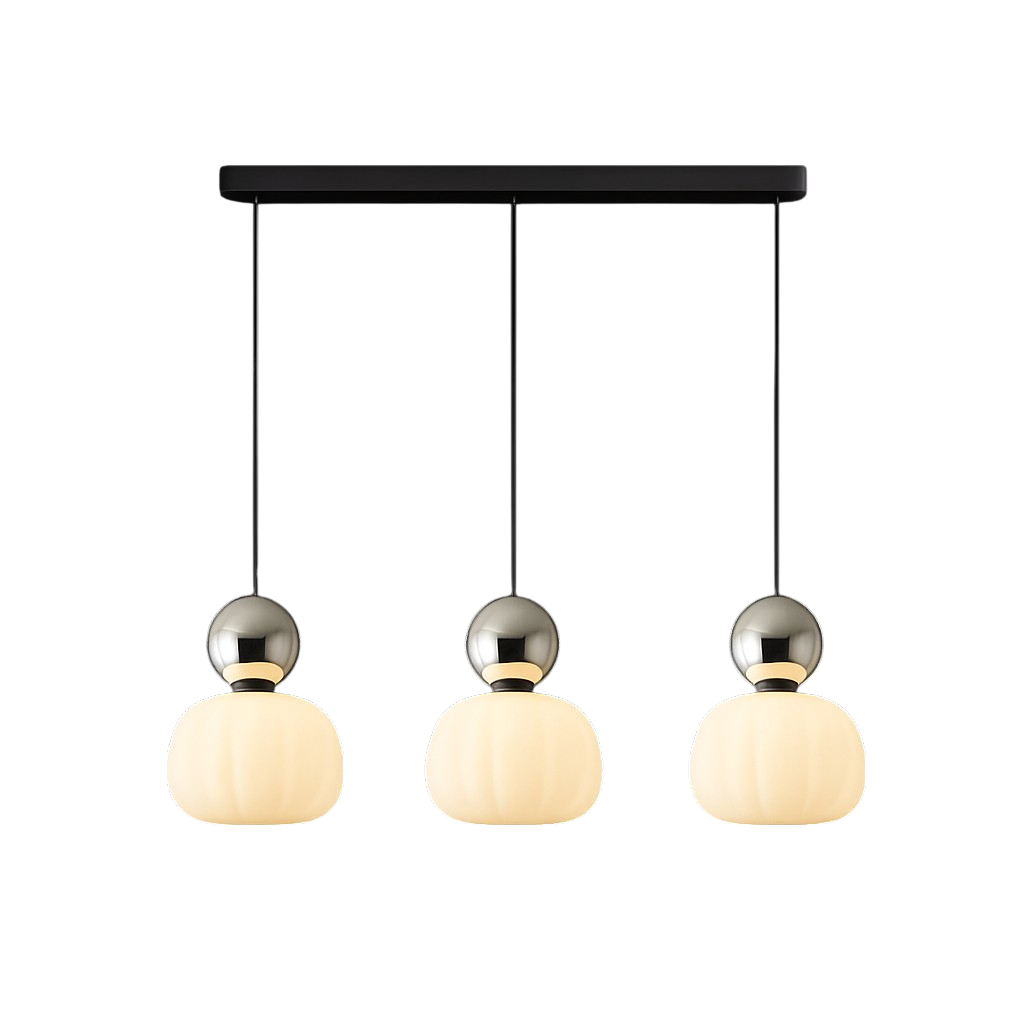 Plafondlamp modern hanglamp met doorschijnende kap en bolvormig accent, diffuse verlichting