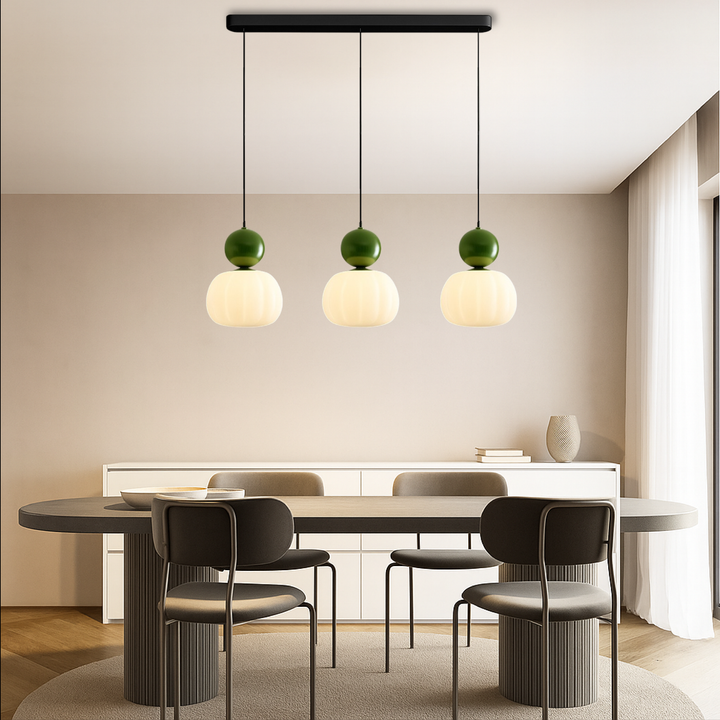 Plafondlamp modern hanglamp met doorschijnende kap en bolvormig accent, diffuse verlichting