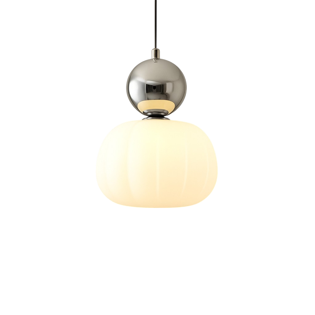 Plafondlamp modern hanglamp met doorschijnende kap en bolvormig accent, diffuse verlichting