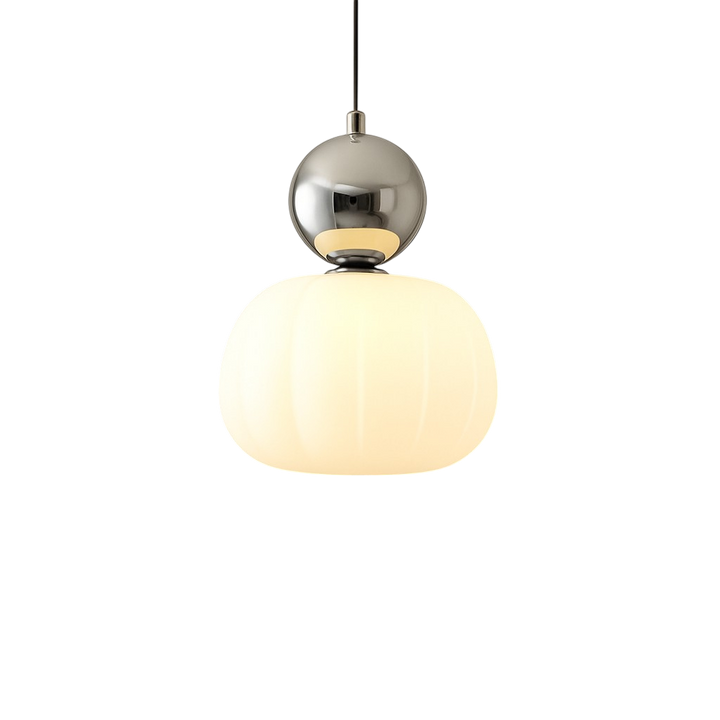 Plafondlamp modern hanglamp met doorschijnende kap en bolvormig accent, diffuse verlichting