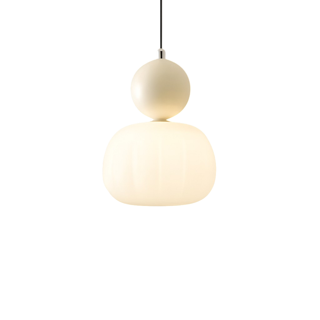 Plafondlamp modern hanglamp met doorschijnende kap en bolvormig accent, diffuse verlichting