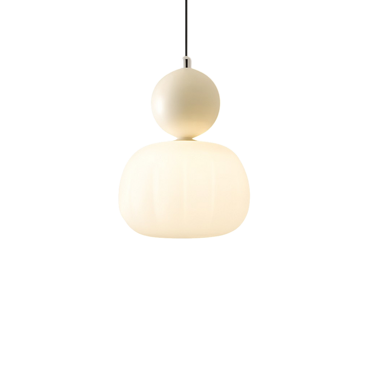 Plafondlamp modern hanglamp met doorschijnende kap en bolvormig accent, diffuse verlichting