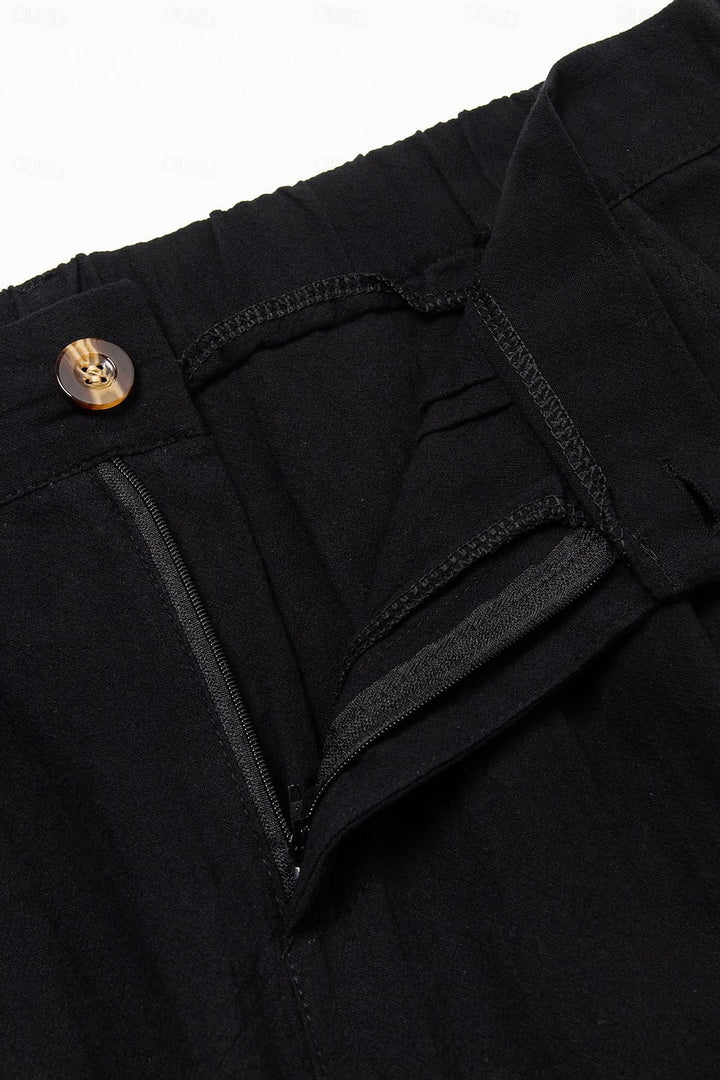 Klassieke Linnen-Katoenen Korte Broek voor Heren