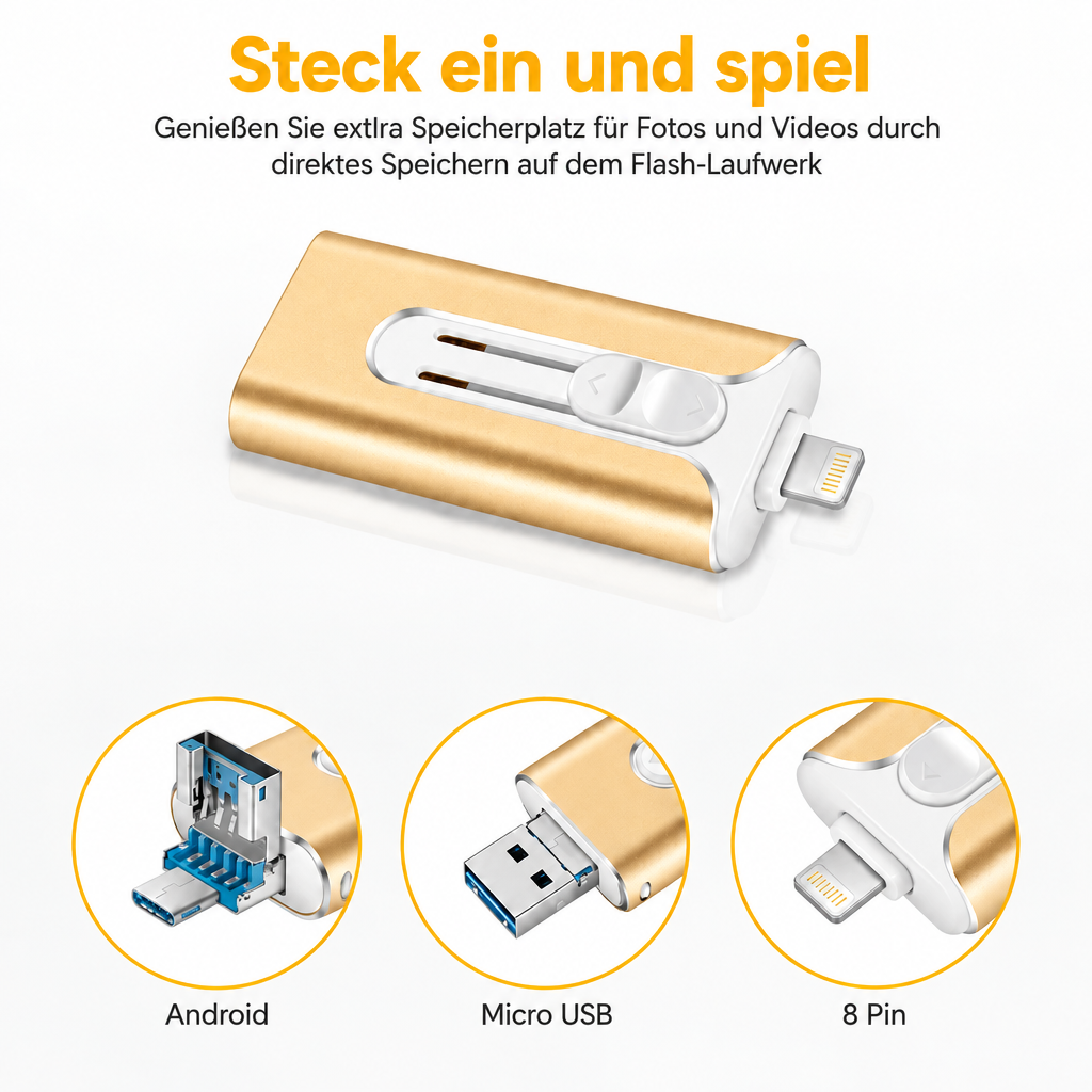 4-in-1-geheugenstick - extra opslagruimte voor je smartphone