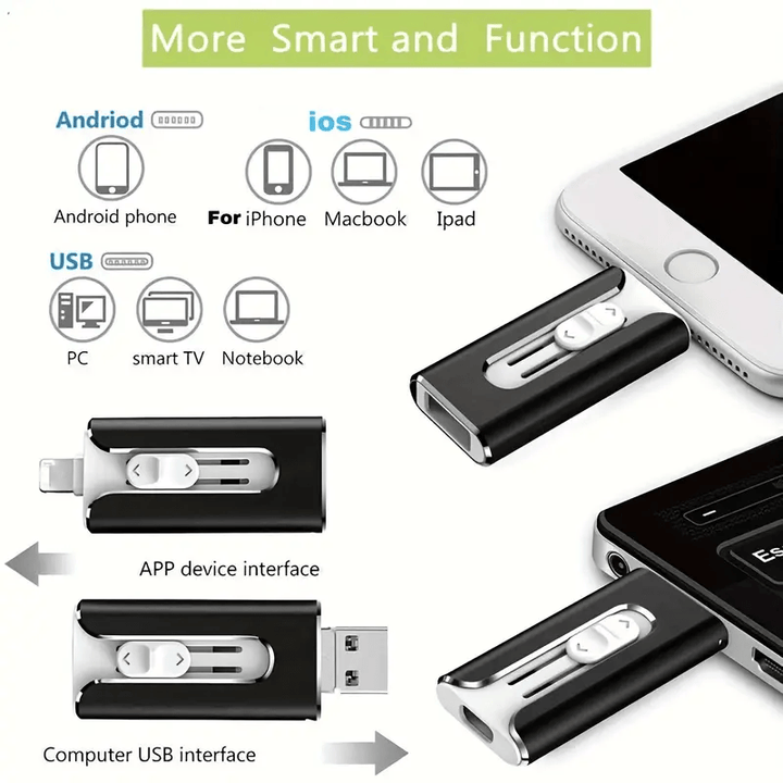 4-in-1-geheugenstick - extra opslagruimte voor je smartphone