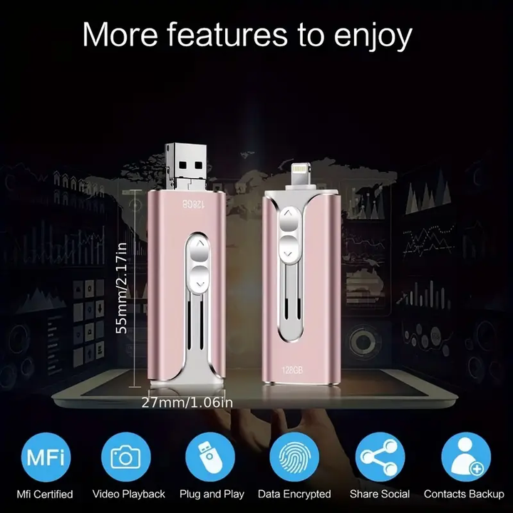 4-in-1-geheugenstick - extra opslagruimte voor je smartphone