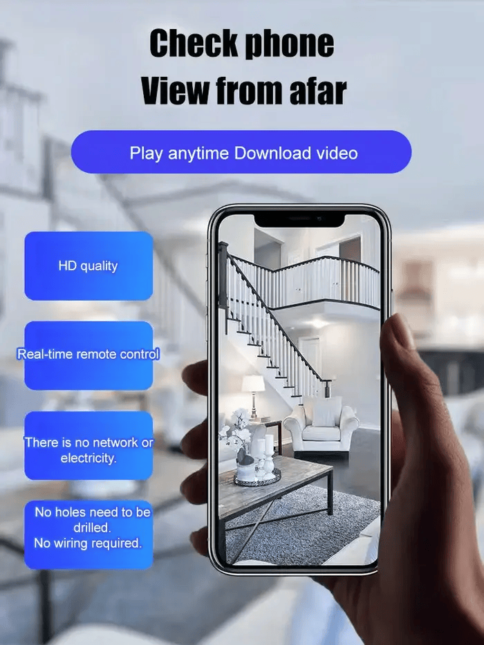 Mini 1080P HD wifi-beveiligingscamera – neemt video en audio op.