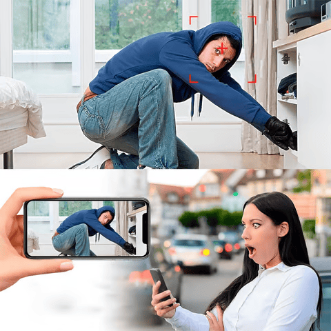 Mini 1080P HD wifi-beveiligingscamera – neemt video en audio op.