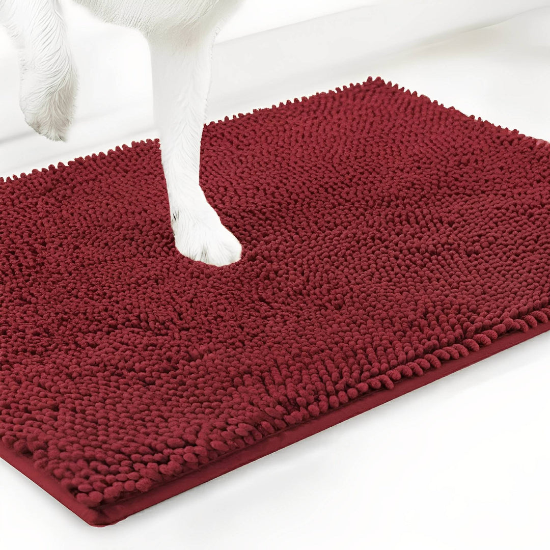 Absorberende antislip deurmat voor honden met vuile poten