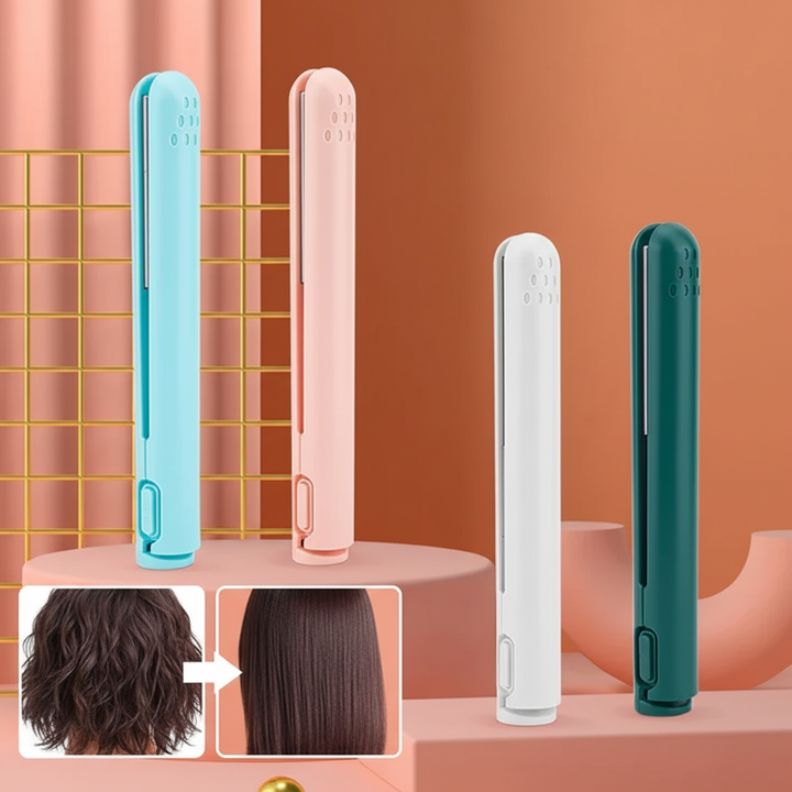 Draadloze mini-stijltang met keramische platen en USB-oplaadbare accu