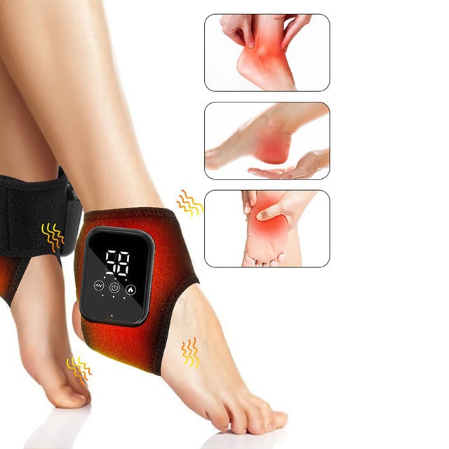 Snoerloos warmte- en massagekussen voor voet- en enkelmassageapparaat met oplaadbaar digitaal display