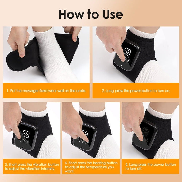 Snoerloos warmte- en massagekussen voor voet- en enkelmassageapparaat met oplaadbaar digitaal display