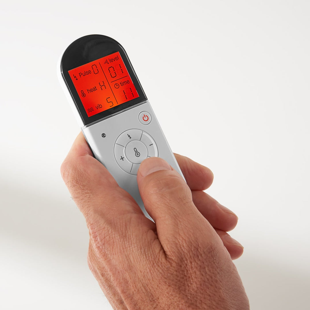 Draadloos verwarmd nekmassageapparaat met afstandsbediening en trillingstherapie
