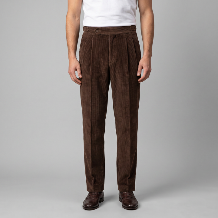 Corduroy Pleated Trousers Heren Klassiek Formeel — afbeelding 13