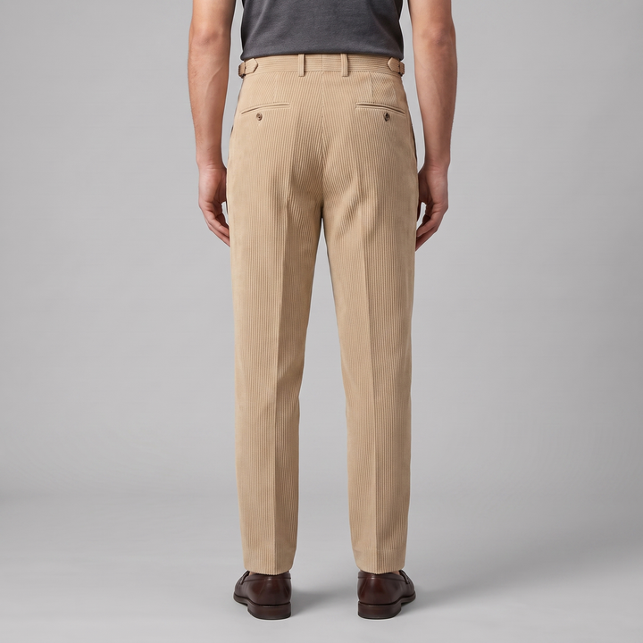 Corduroy Pleated Trousers Heren Klassiek Formeel — afbeelding 4