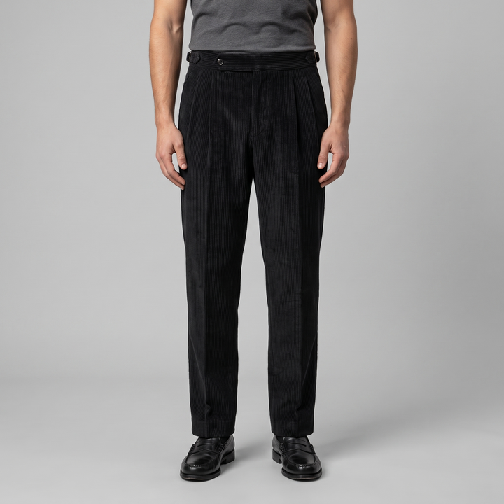 Corduroy Pleated Trousers Heren Klassiek Formeel — afbeelding 7